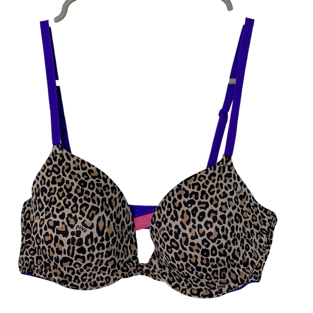 Victoria’s Secret PINK Wear Everywhere Demi Bra 34B Cheetah Leopard Print